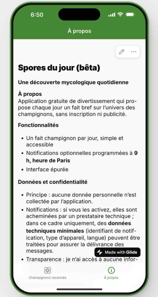 Spore du jour : Samin Ghiasi, micro-application à la découverte des champignons.